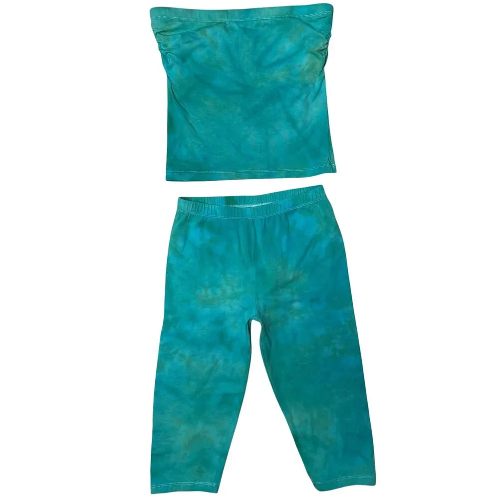 Aquamarine Capris & Tube Set- Medium